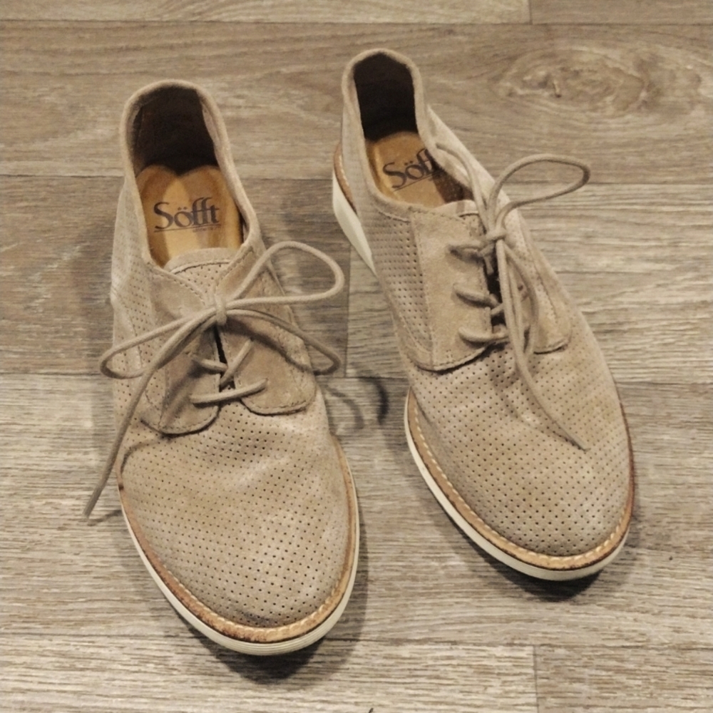 Sofft Suede Simon Lace Up Loafers Size 6.5M